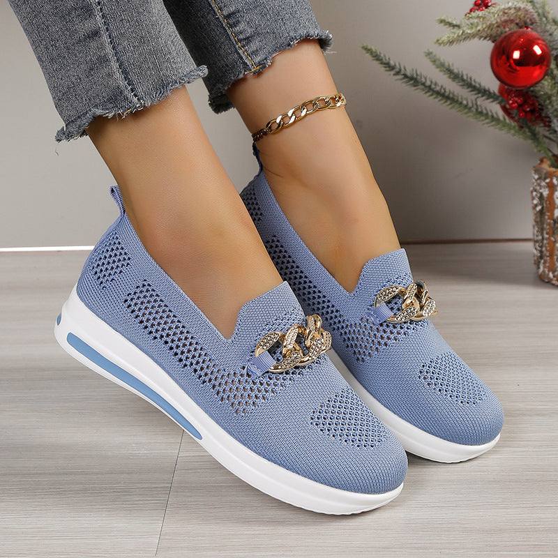 Drune - lässige Slip-On Sneaker Damen | Sneaker aus atmungsaktivem, flexiblem Strickmaterial