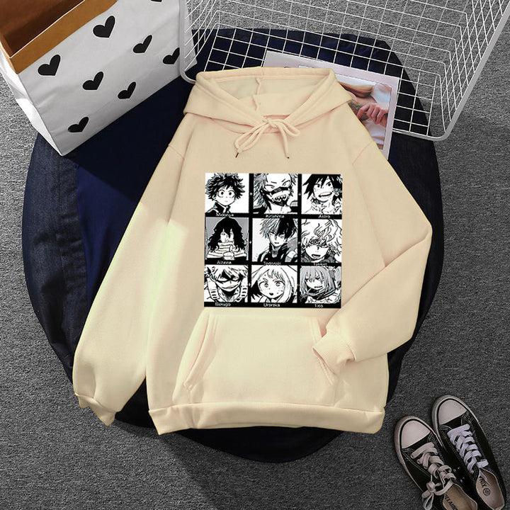 Damen Kapuzenpullover mit künstlerischem Manga-Motiv Drune
