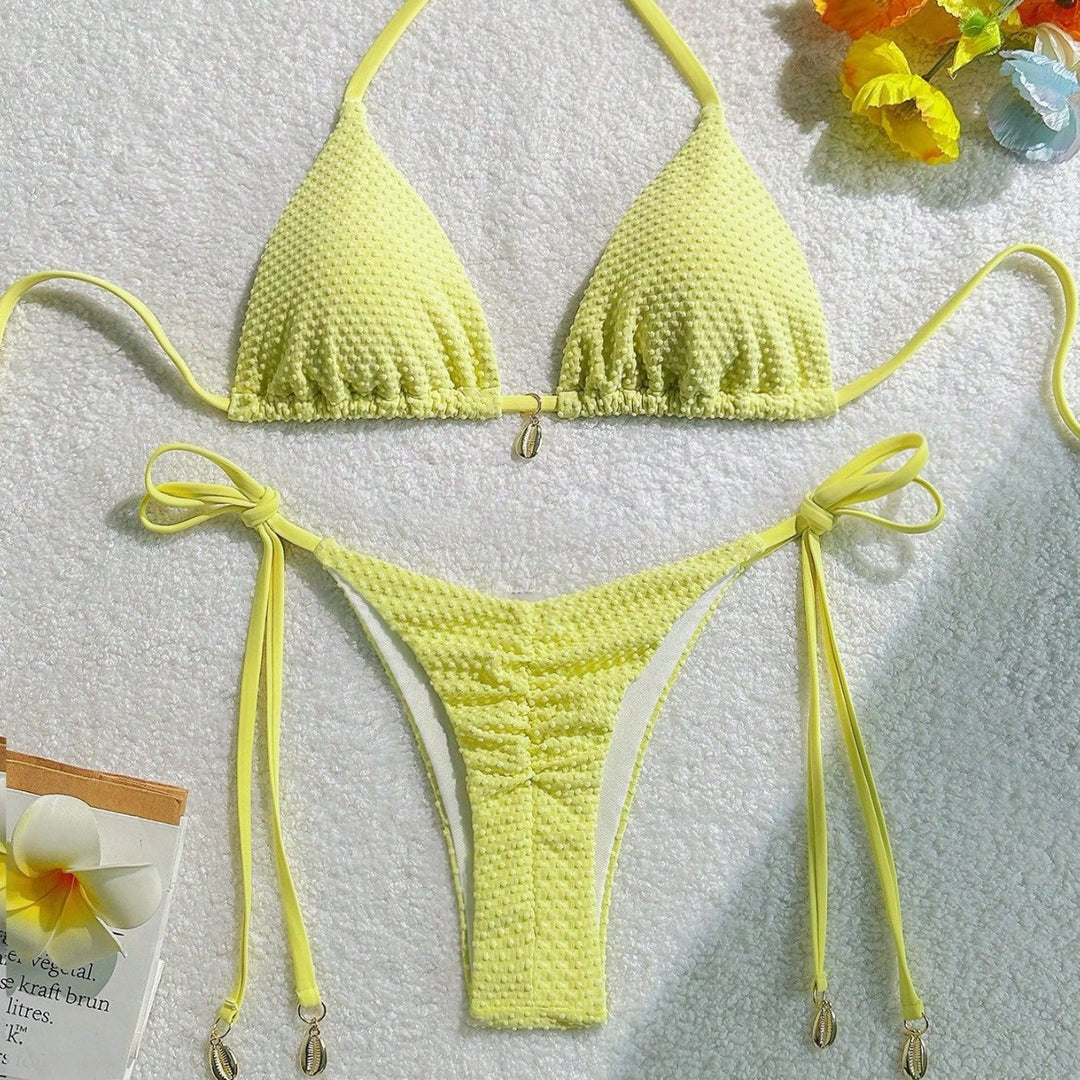 Damen Bikini mit strukturierter Oberfläche Drune