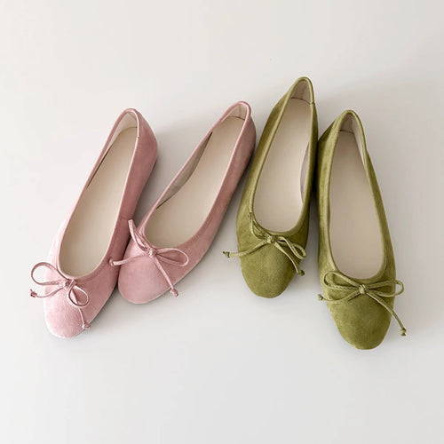 Damen Ballerinas mit zartem Schleifen-Detail und hochwertigem Wildleder Drune