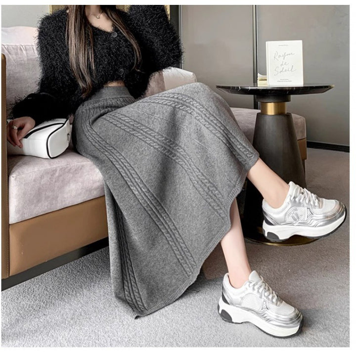 Damen Strick MIDI-Rock Drune