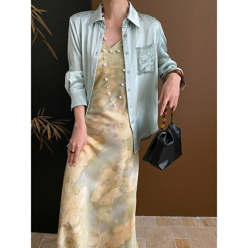 Damen stilvolle Bluse mit zarten Stickdetails und klassischem Schnitt Drune