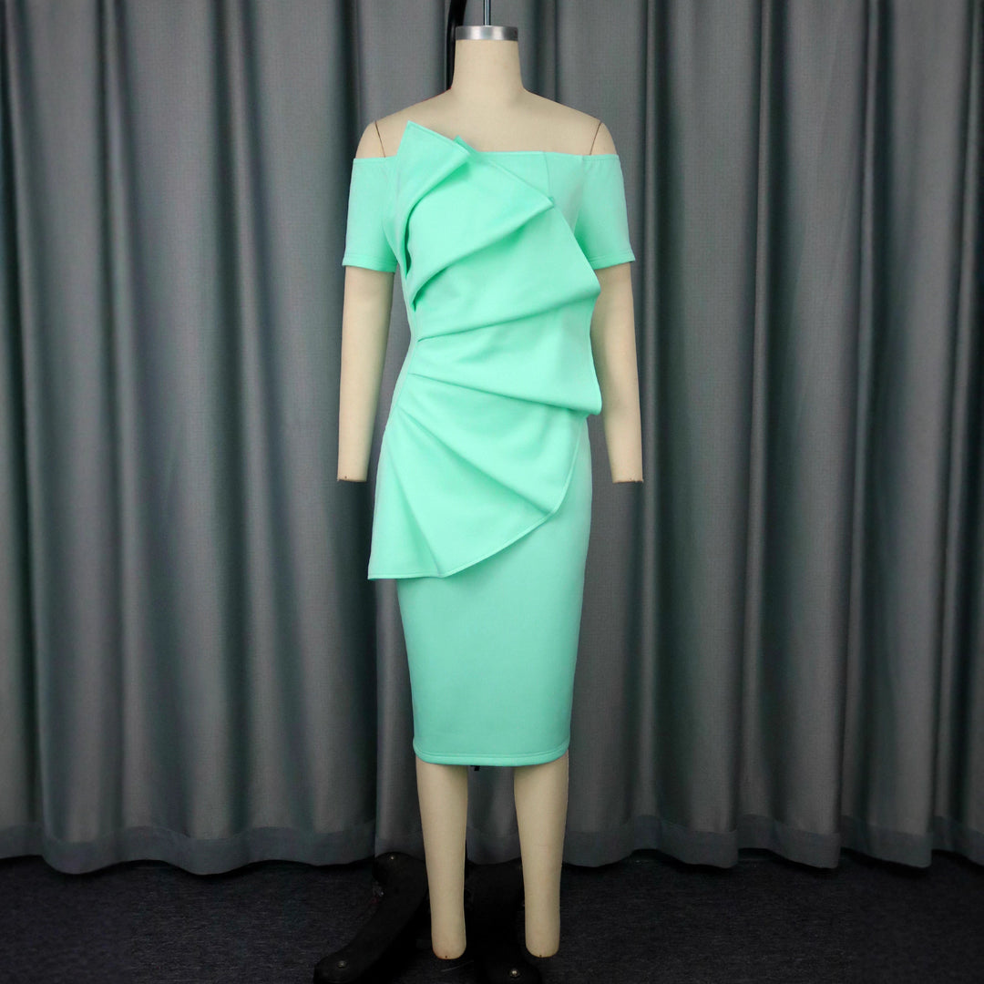 Damen Elegantes Cocktailkleid mit asymmetrischem Drapierungsdesign Drune