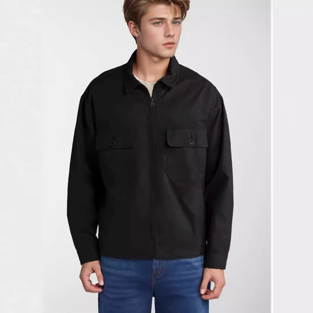 Herren lässige Freizeitjacke mit praktischen Pattentaschen Drune