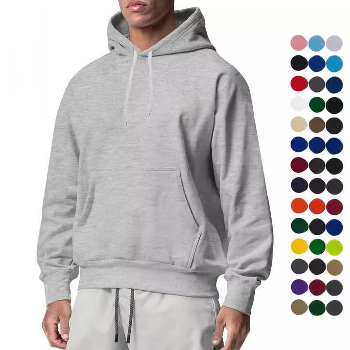 Herren nan Kapuzenpullover mit Kängurutasche, Relaxed-Fit und gerippten Bündchen Drune