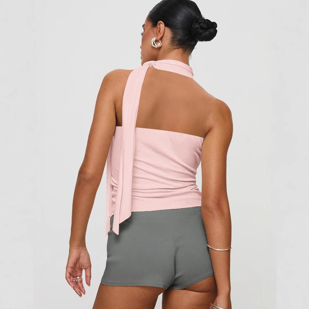 Damen elegantes Top mit femininer Schleifenoptik Drune