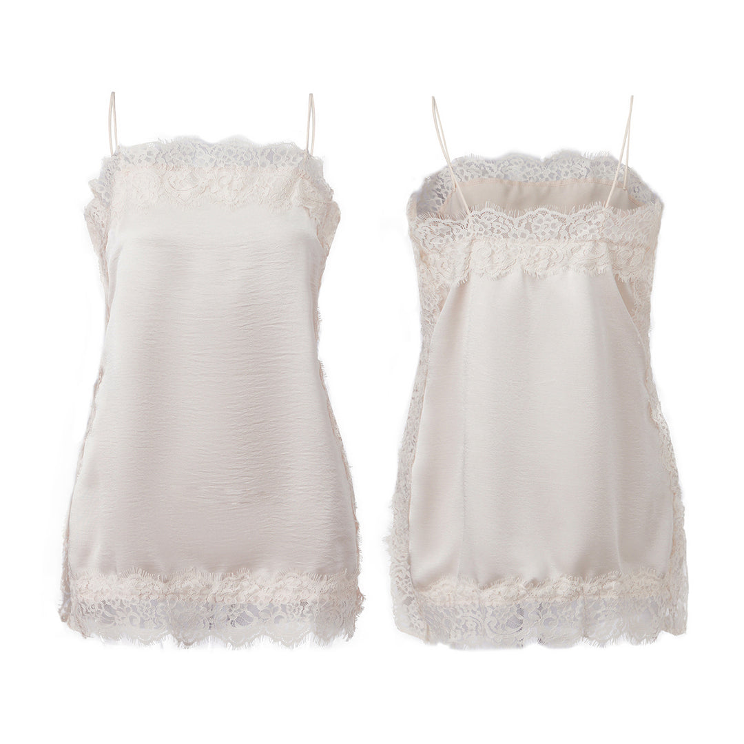Damen Spitzentop mit zartem Saum Drune