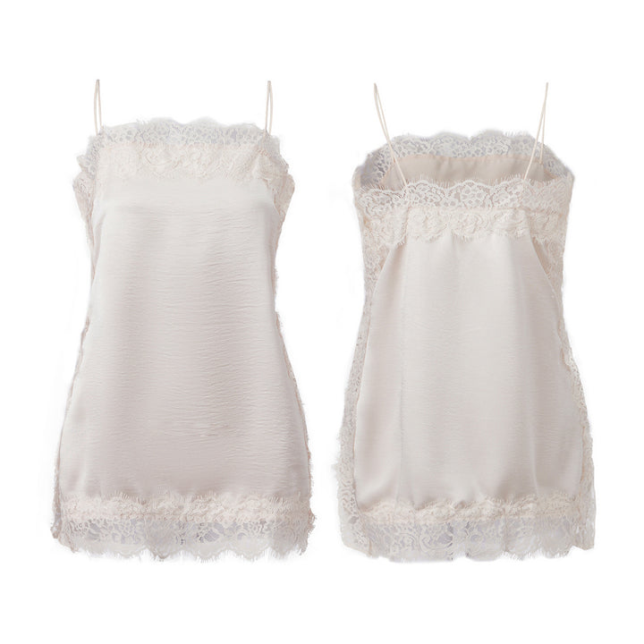 Damen Spitzentop mit zartem Saum Drune