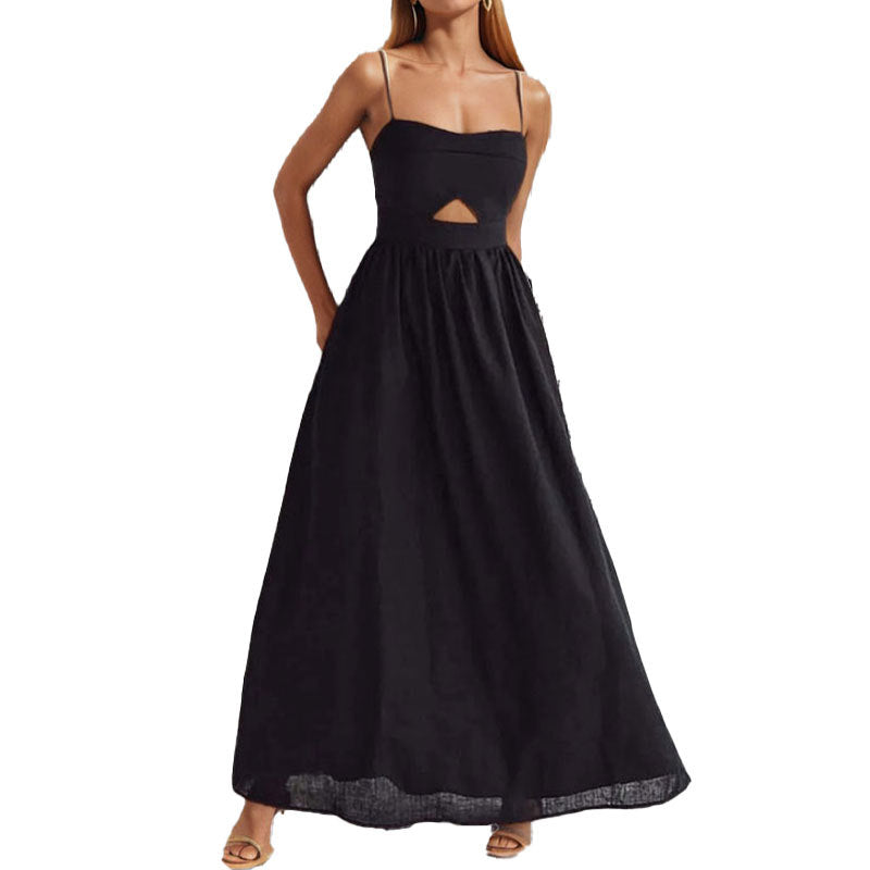 Damen Maxikleid mit Cut-Out-Detail und fließendem Rock Drune