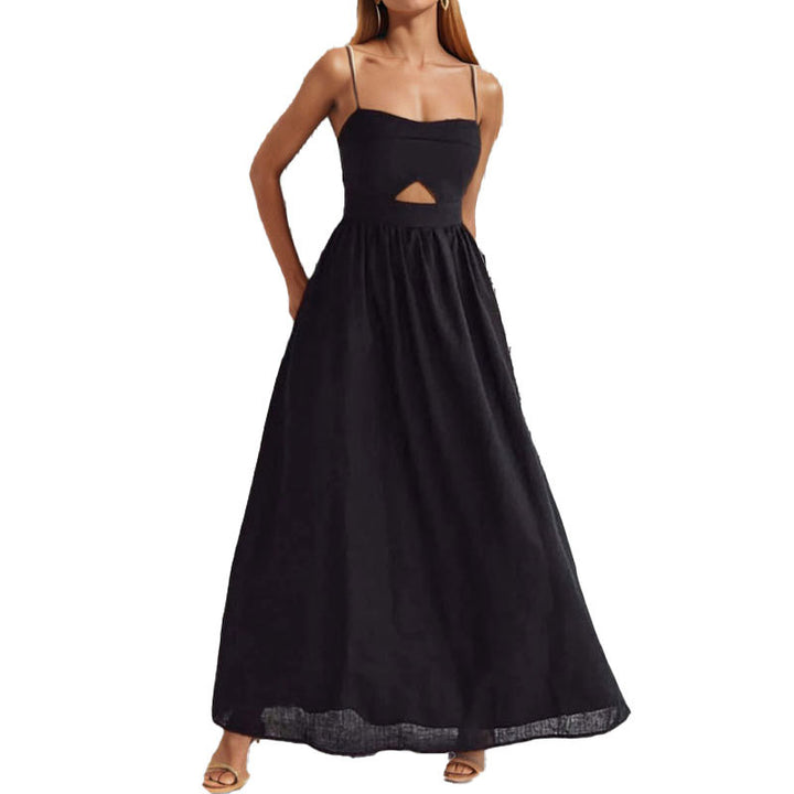 Damen Maxikleid mit Cut-Out-Detail und fließendem Rock Drune