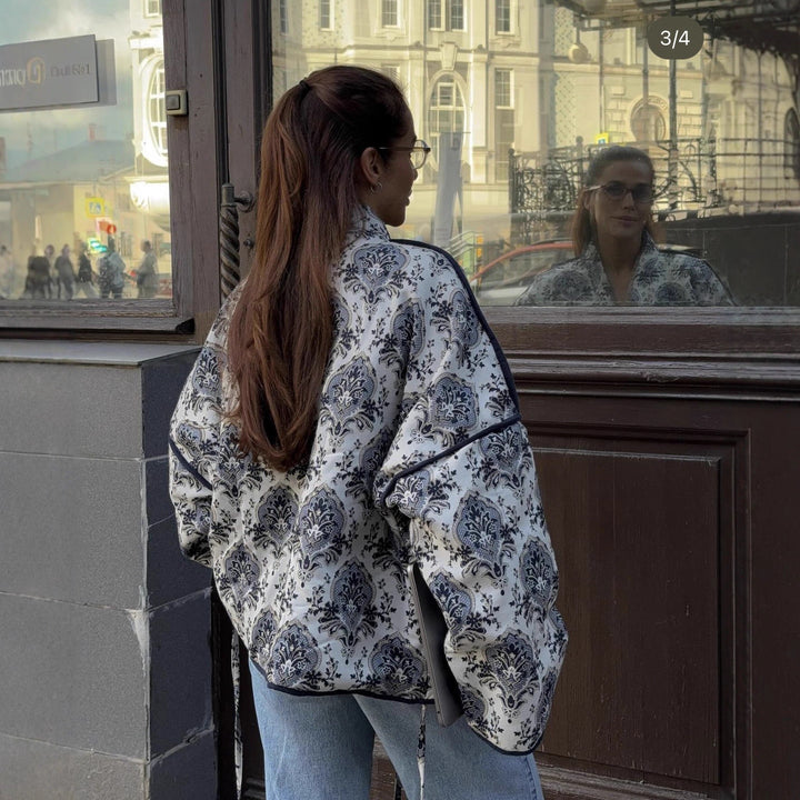 Damen elegante gestepptes Kimono-Jacke Drune