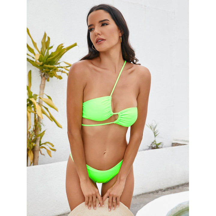 Damen Triangel-Bikini mit asymmetrischem Schnitt und raffiniertem Detail Drune