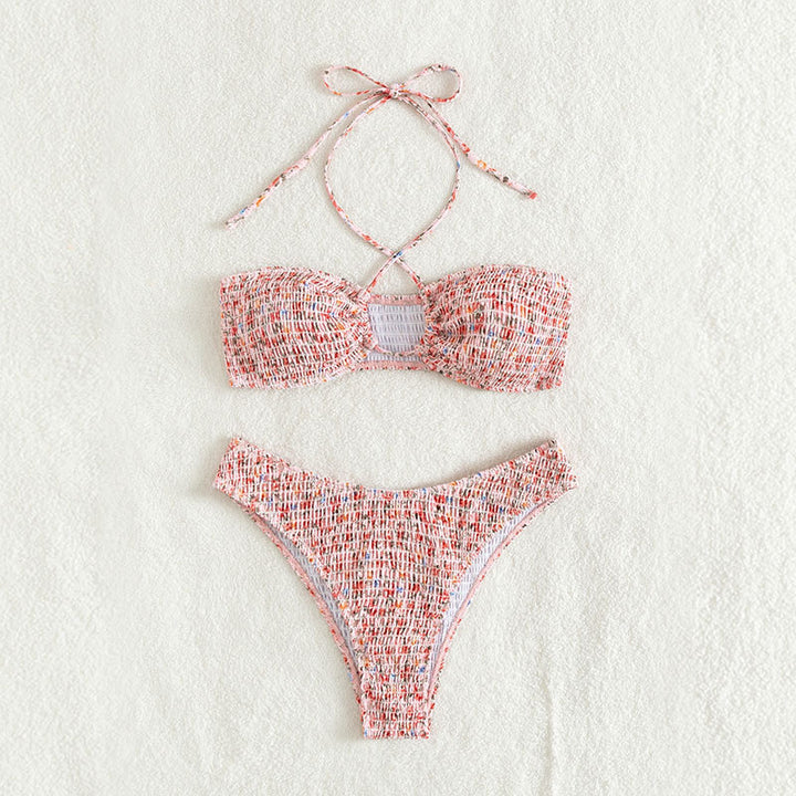 Damen Bandeau-Bikini mit verspieltem Wickeldetail und Rüschendesign Drune