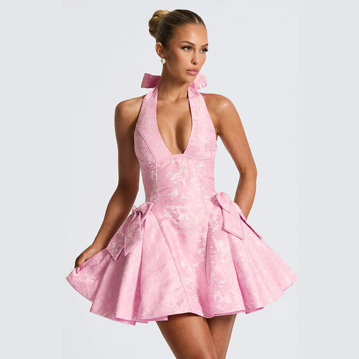 Damen Verspieltes Halterkleid mit raffinierten Schleifendetails Drune