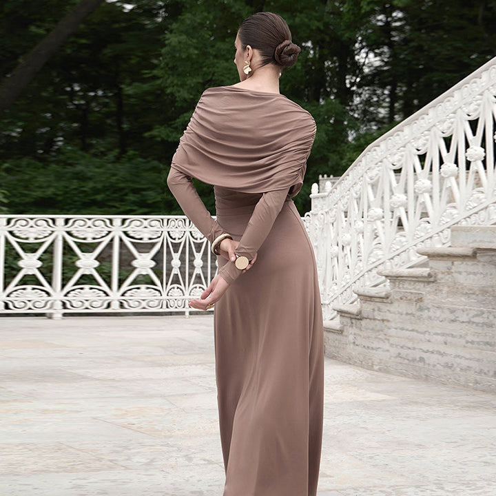 Damen Elegantes Wickelkleid mit asymmetrischem Rückenausschnitt Drune