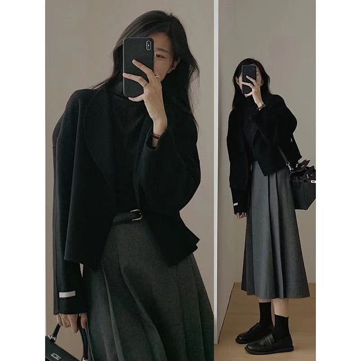 Damen Modische Kurzjacke mit schickem Schnitt und detailreichen Nähten Drune