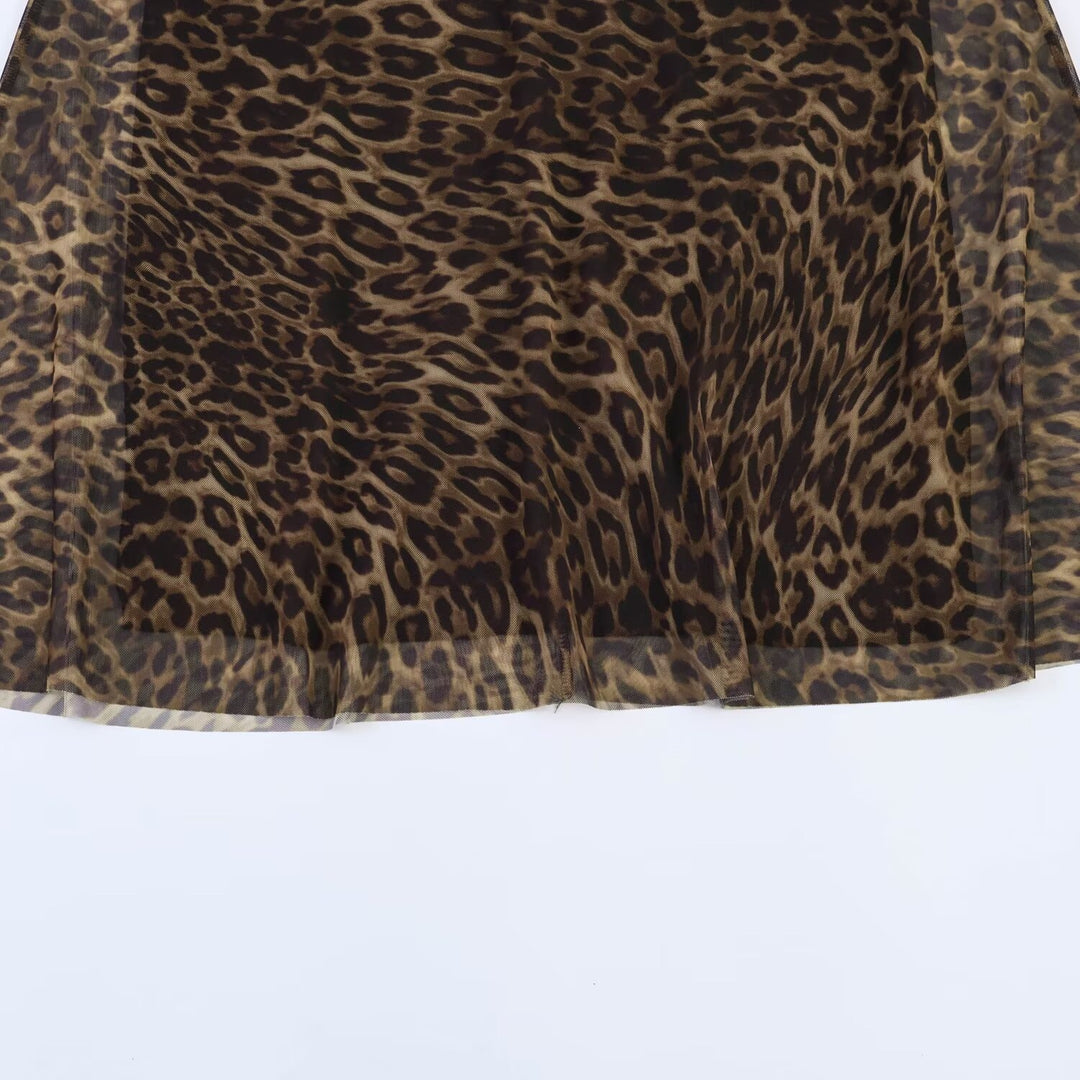 Damen Midirock im animalischen Design mit fließendem Schnitt und hohem Taillenbund Drune
