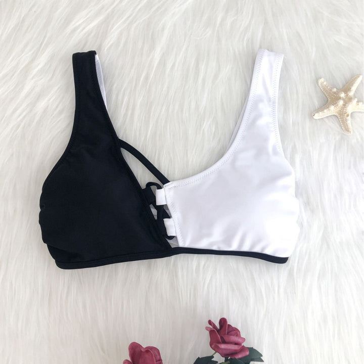 Damen Hochmodernes Bikini-Set mit asymmetrischem Schnitt und Schnürdetails Drune