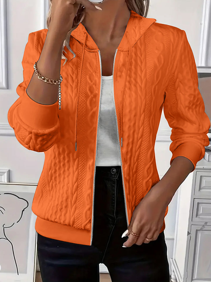 Damen Sportliche Strickjacke mit Kapuze Drune