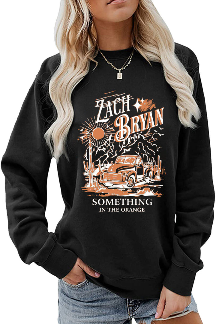 Damen Sweatshirt mit inspirierendem Vintage-Truck-Design Drune