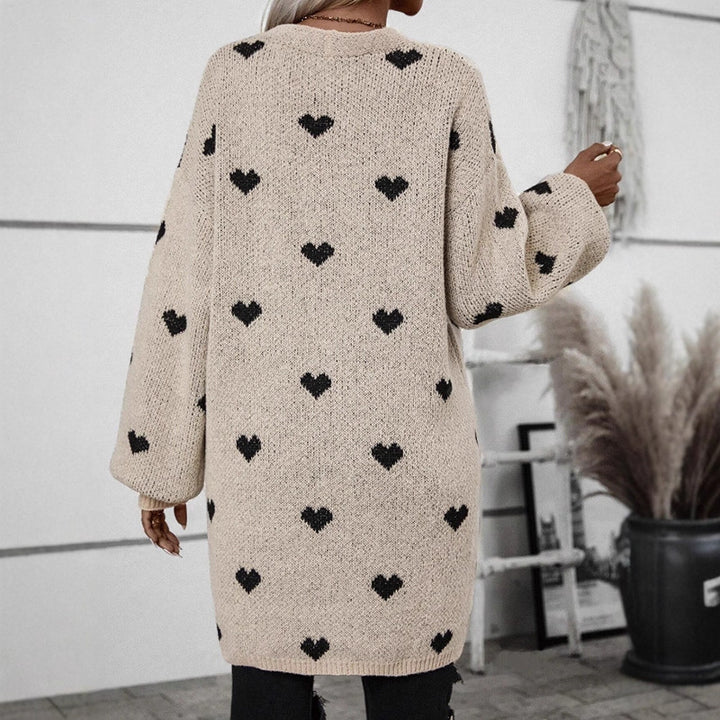 Damen Strickjacke mit Herzmuster und lässiger Passform Drune