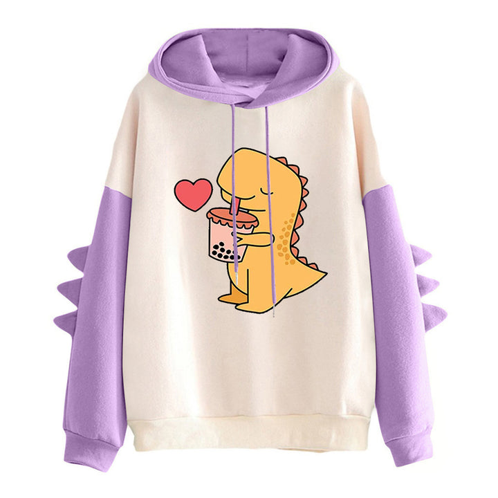 Damen Kapuzenpullover mit niedlichem Dinosaurier-Design Drune
