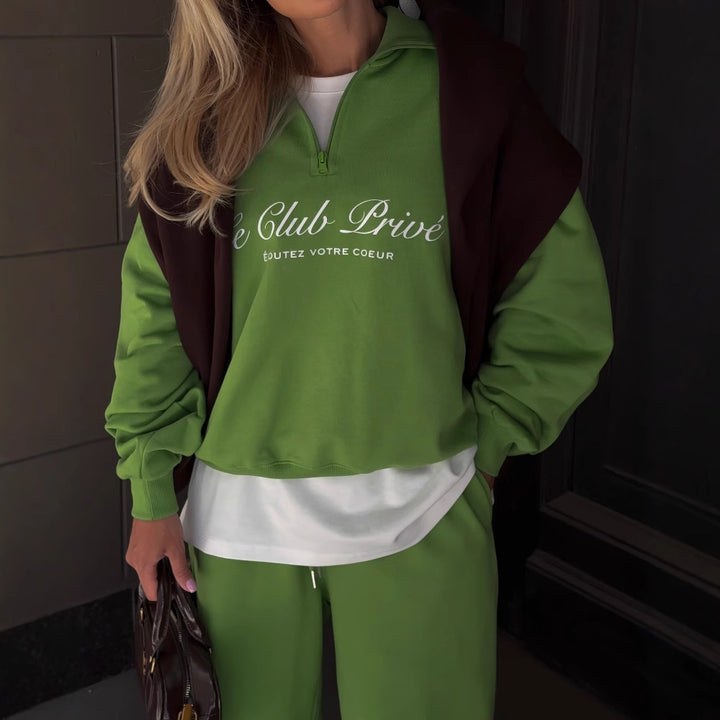 Damen Sportliches Streetwear-Set mit lässigem Hoodie und weitem Schnitt Drune