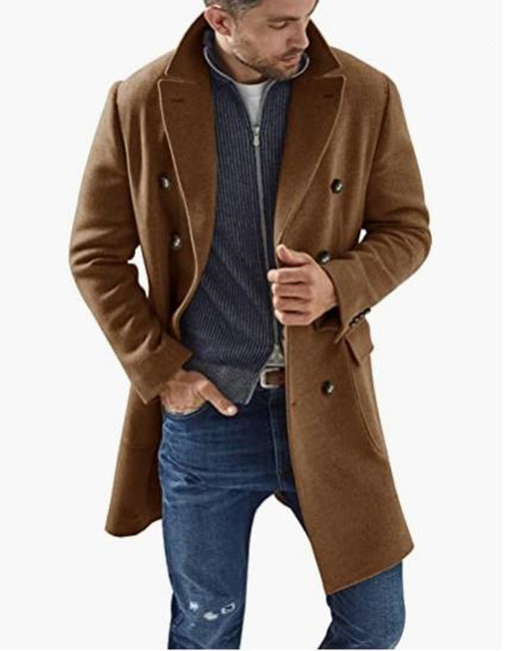 Herren eleganter Doppelknebel-Mantel mit modernem Schnitt Drune