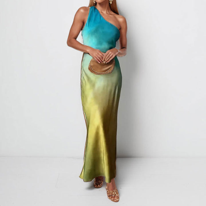 Damen Maxikleid mit asymmetrischem Schnitt und schickem Satin-Finish Drune