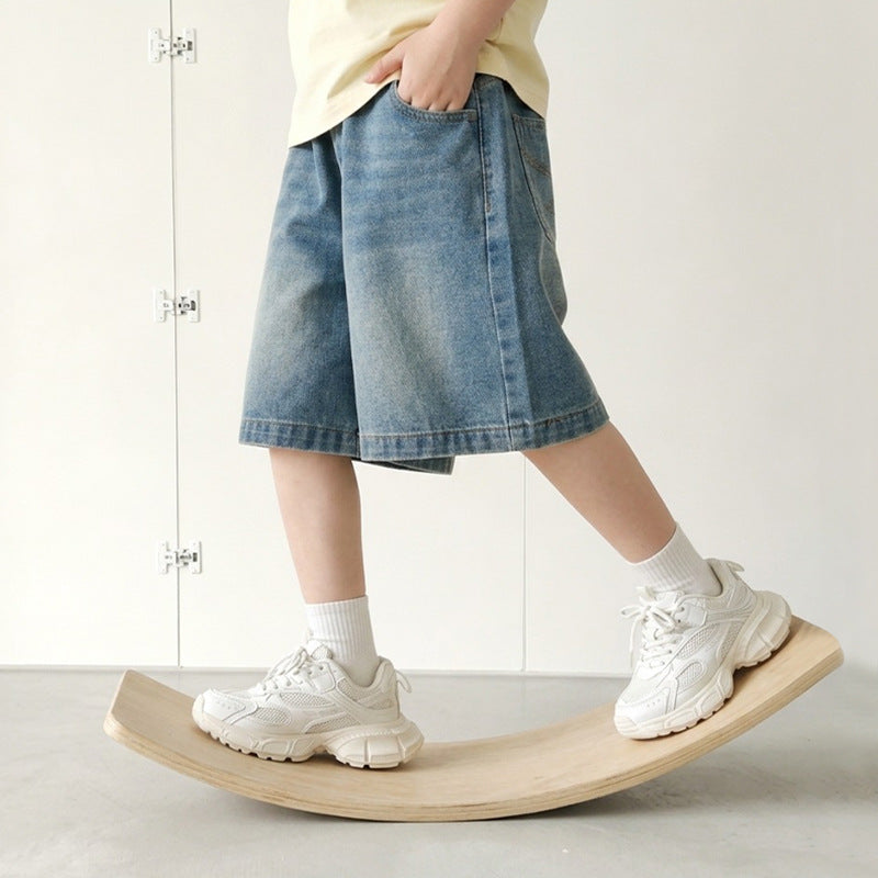 Jungen lässige Denim-Shorts mit komfortablem elastischem Bund und praktischen Taschen Drune