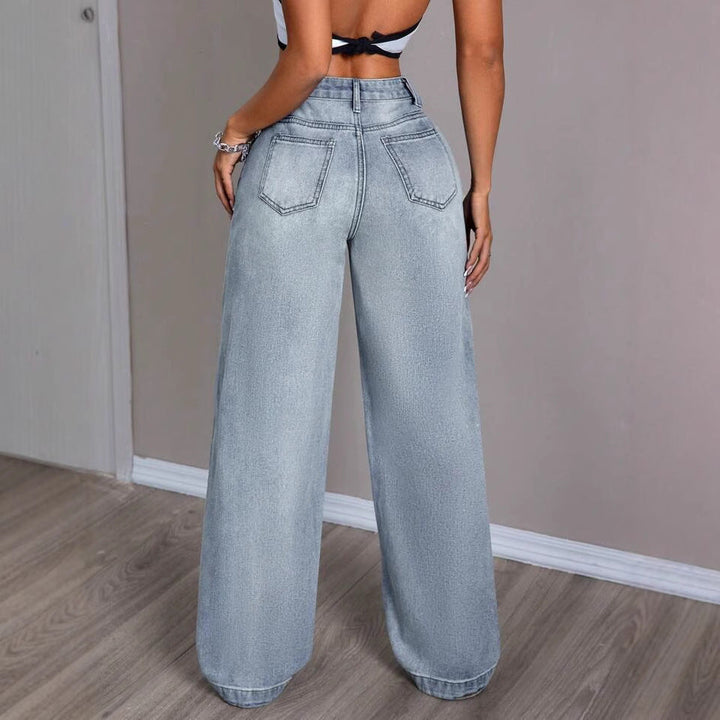 Damen Weite Jeanshose im Vintage-Stil Drune