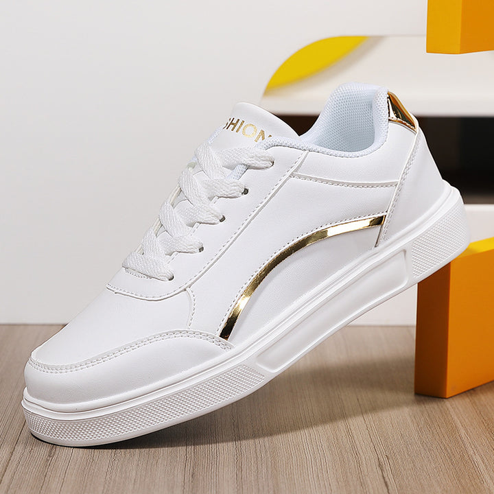 Unisex nan urbaner niedriger City-Sneaker mit veganem Kunstleder, dezenter Metallic-Zierkante und stoßdämpfender EVA-Laufsohle Drune