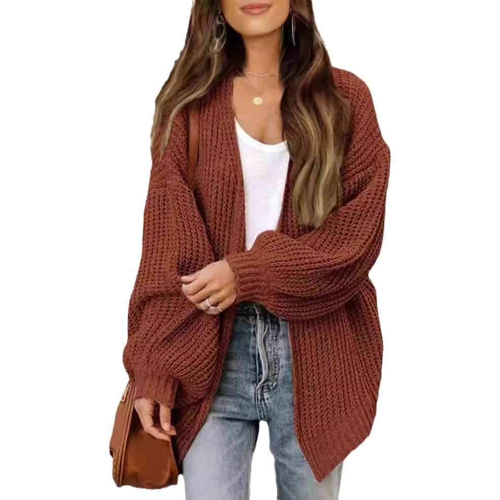 Damen Grobstrick Cardigan mit weitem Schnitt Drune