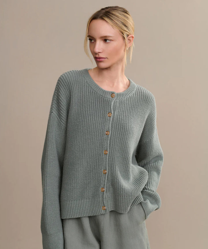 Damen Strickjacke mit Knopfverschluss und eleganta Struktur Drune