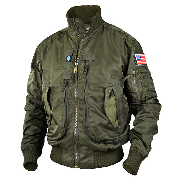 Herren nan klassische Bomberjacke im Fliegerstil mit Thermofutter Utility-Taschen und Rippbündchen Drune