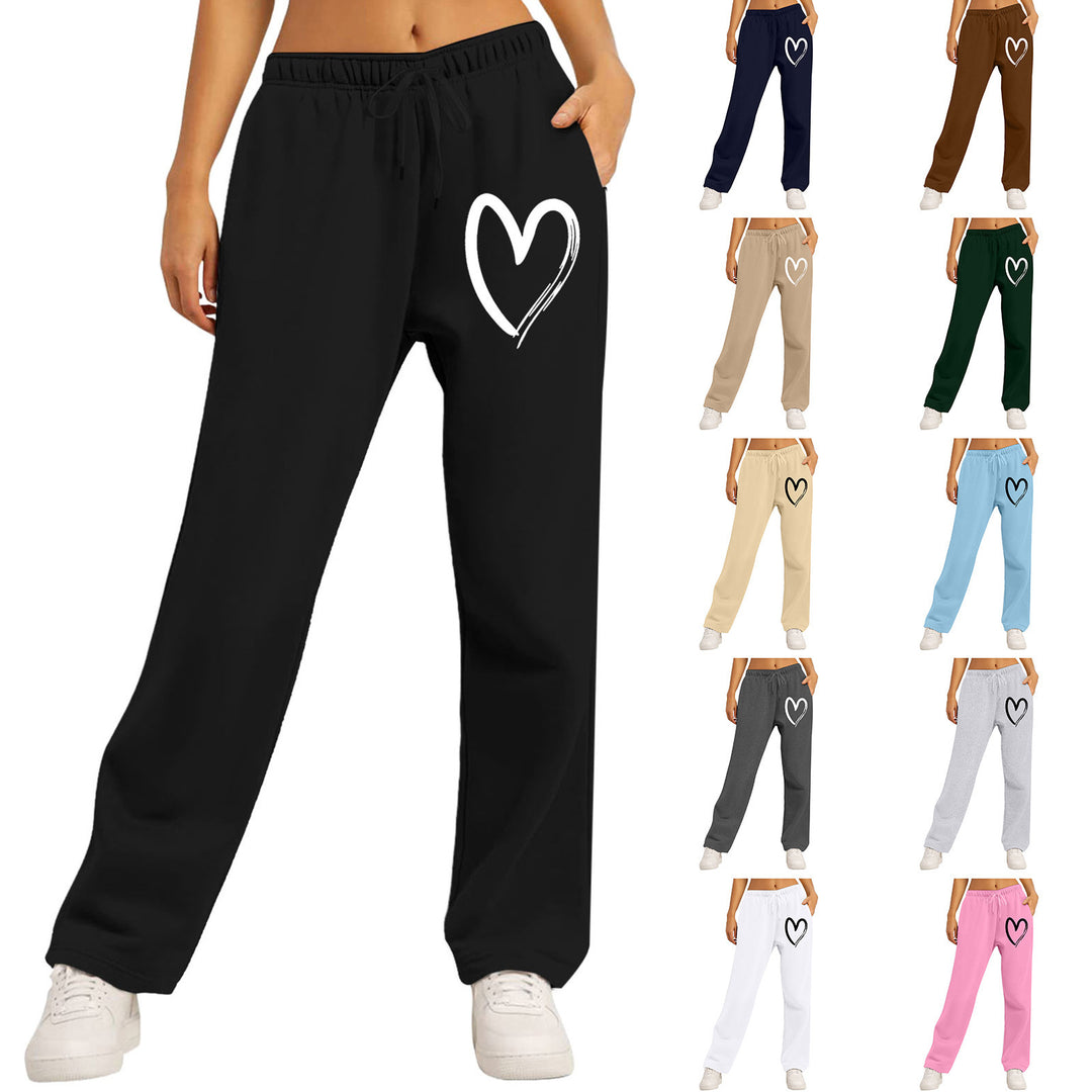 Damen Freizeithose mit einzigartigem Herzmotiv und elastischem Bund Drune
