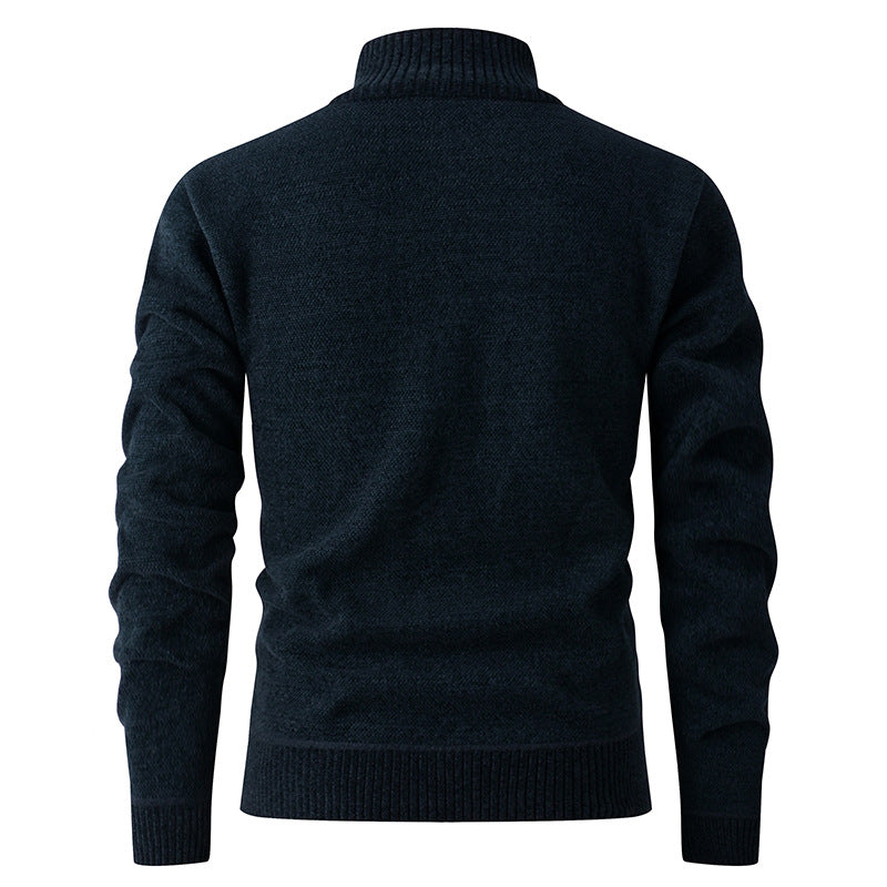 Herren Strickjacke mit strukturiertem Muster und hohem Kragen Drune