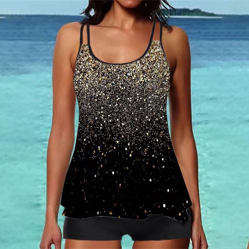 Damen Tankini-Oberteil mit floralem Design und Rückenriegel Drune