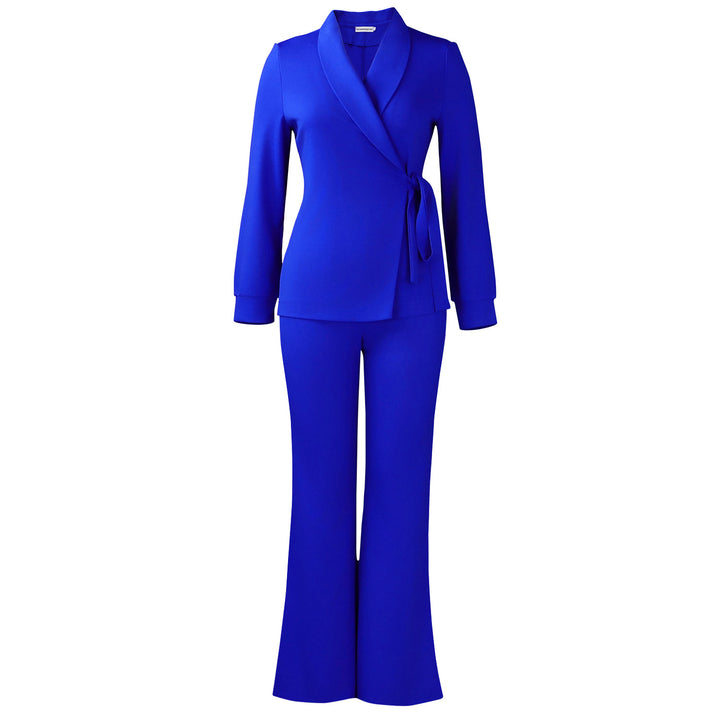 Damen elegantes Blazer-Set mit weitem Bein und modischem Gürtel Drune