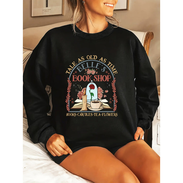 Damen Sweatshirt mit einzigartigem Buchladen-Motiv Drune