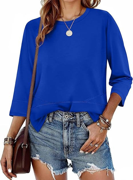 Damen lässiger Pullover mit drei Viertel-Ärmeln Drune
