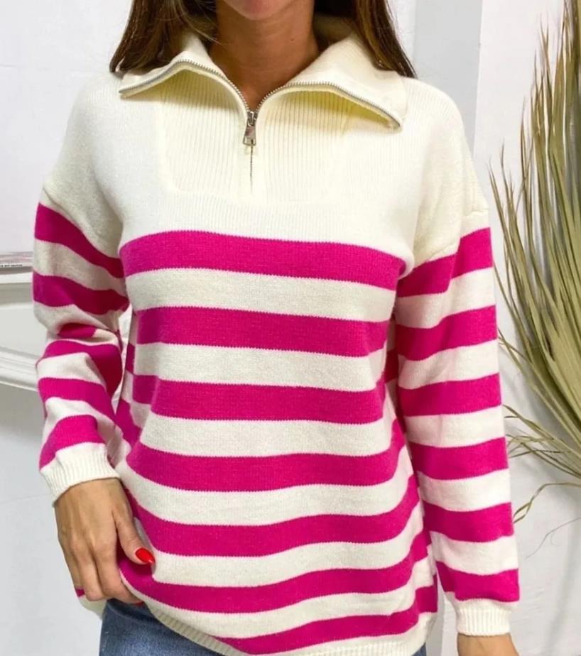 Damen Sweatshirt mit Stehkragen und Reißverschluss Drune