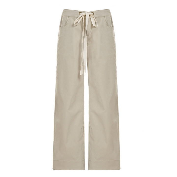 Damen nan weite Highwaist Cargo-Schlaghose mit Tunnelzug, Mehrfachtaschen und legerer Silhouette Drune