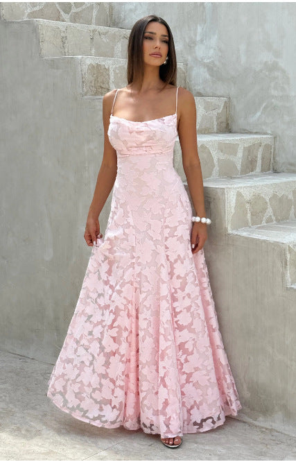 Damen Elegante Spitze A-Linie Abendkleid Drune