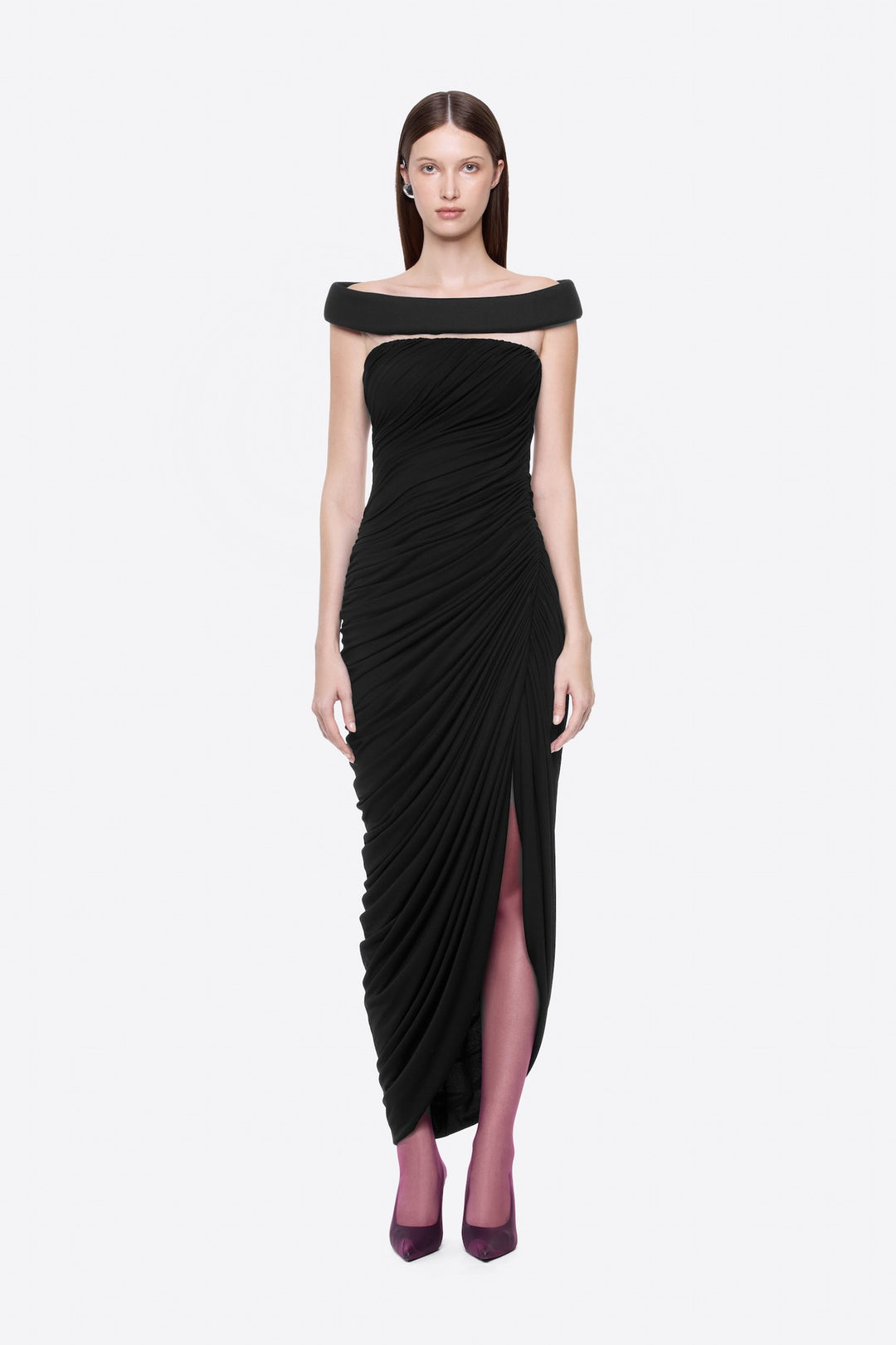 Damen Elegantes Cleopatra-Kleid mit tiefem Ausschnitt und drapiertem Rock Drune