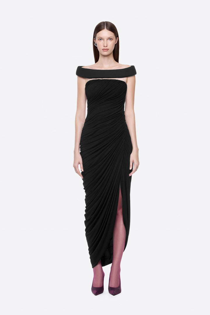 Damen Elegantes Cleopatra-Kleid mit tiefem Ausschnitt und drapiertem Rock Drune