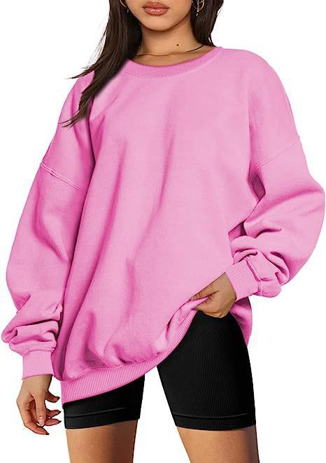 Damen nan Oversize-Sweater mit tiefem Schulterfall und gerippten Bündchen Drune