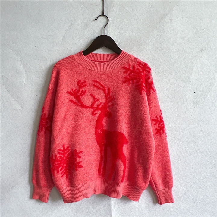 Damen Weihnachtspullover mit festlichem Rentierdesign und hochwertiger Strickqualität Drune