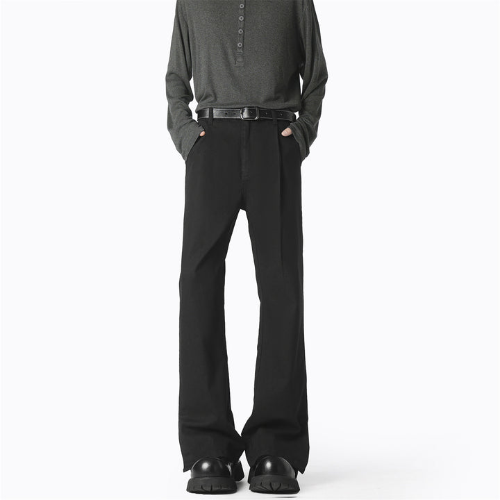 Damen elegante, weite Freizeithose mit feinen Falten und hochwertigen Materialien Drune