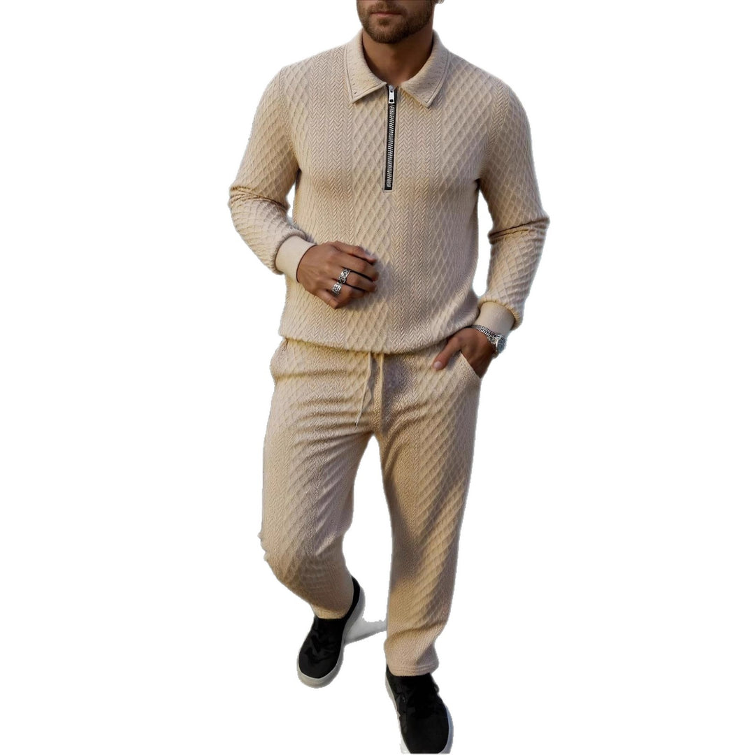 Herren Elegantes Strickanzug aus atmungsaktivem Material mit Stehkragen Drune